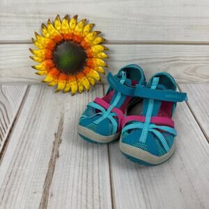 Merrell Kids Dragonfly‎ Stay-Put Sandals Water Shoes Aqua Pink Size 12